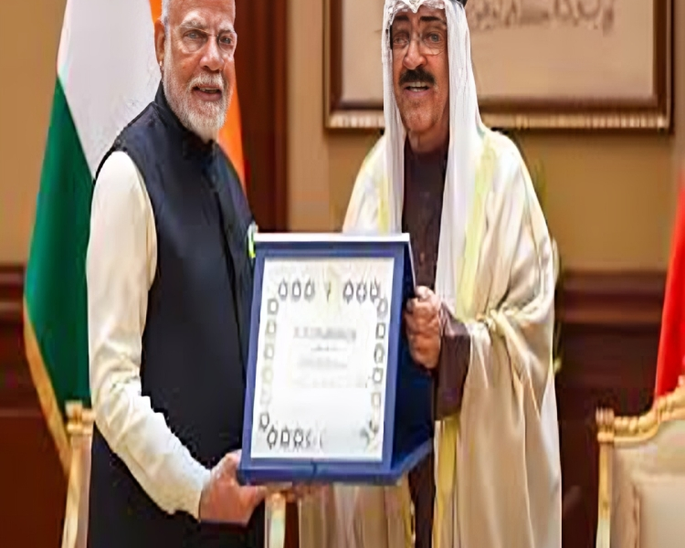 PM Modi receives Kuwait's highest honor, his 20th award.